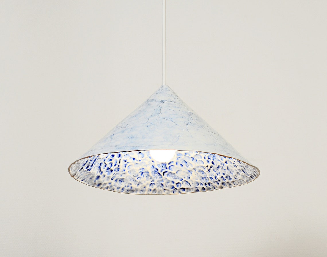 Pendant Lamp Shade Kitchen Island Rustic Cobalt Blue Hanging Etsy