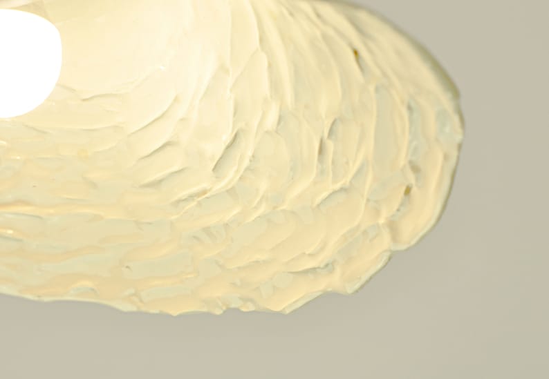 Large handmade ceramic pendant lamp Rustic lighting Nordic organic pendant light image 5
