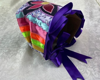 Appliqué Ribbon Baby Bonnet - Handmade Native American Baby Clothing