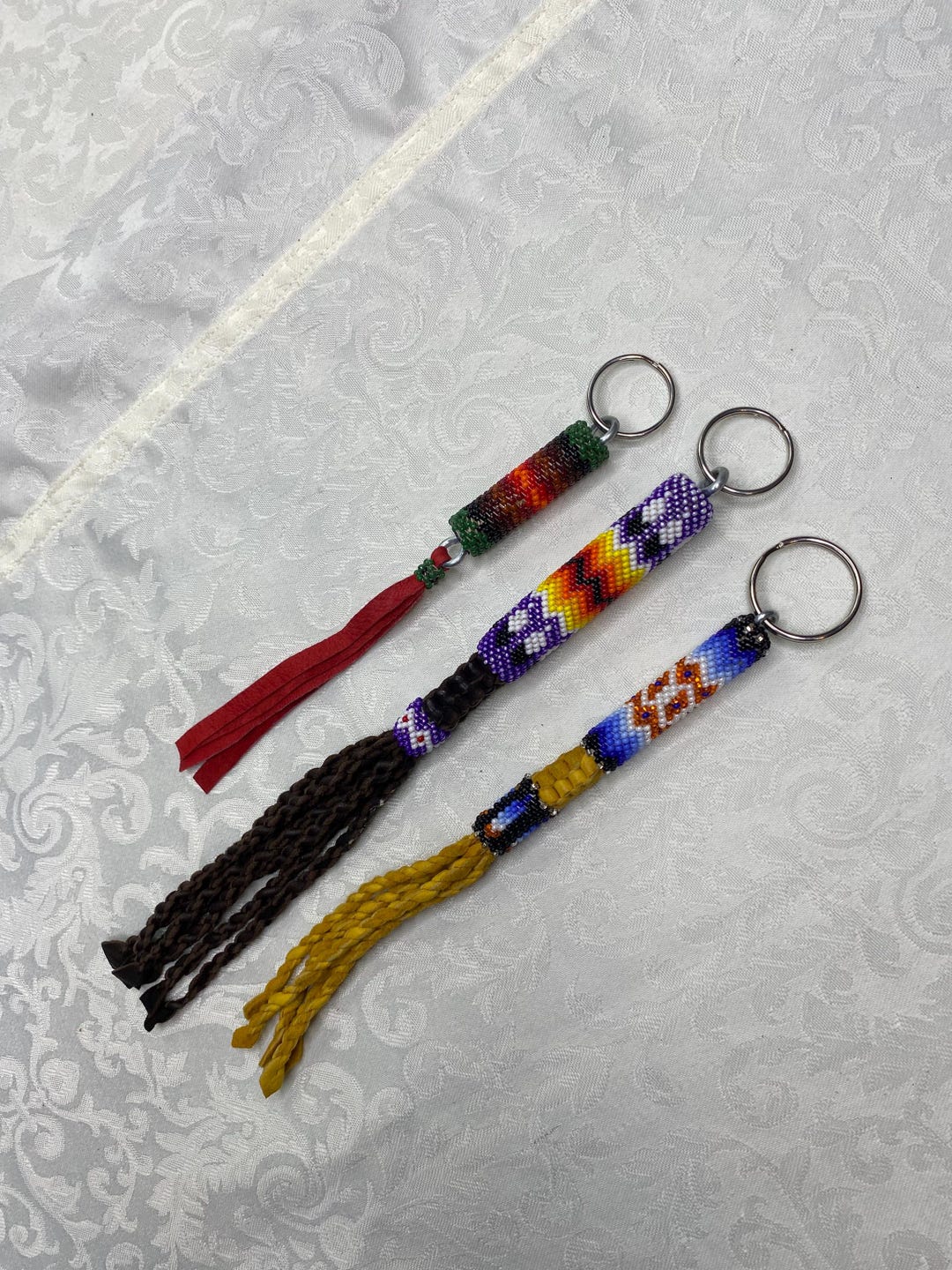 Native Key Chain Beaded Fringe Keychain - Handmade Native American Jewelry - Etsy