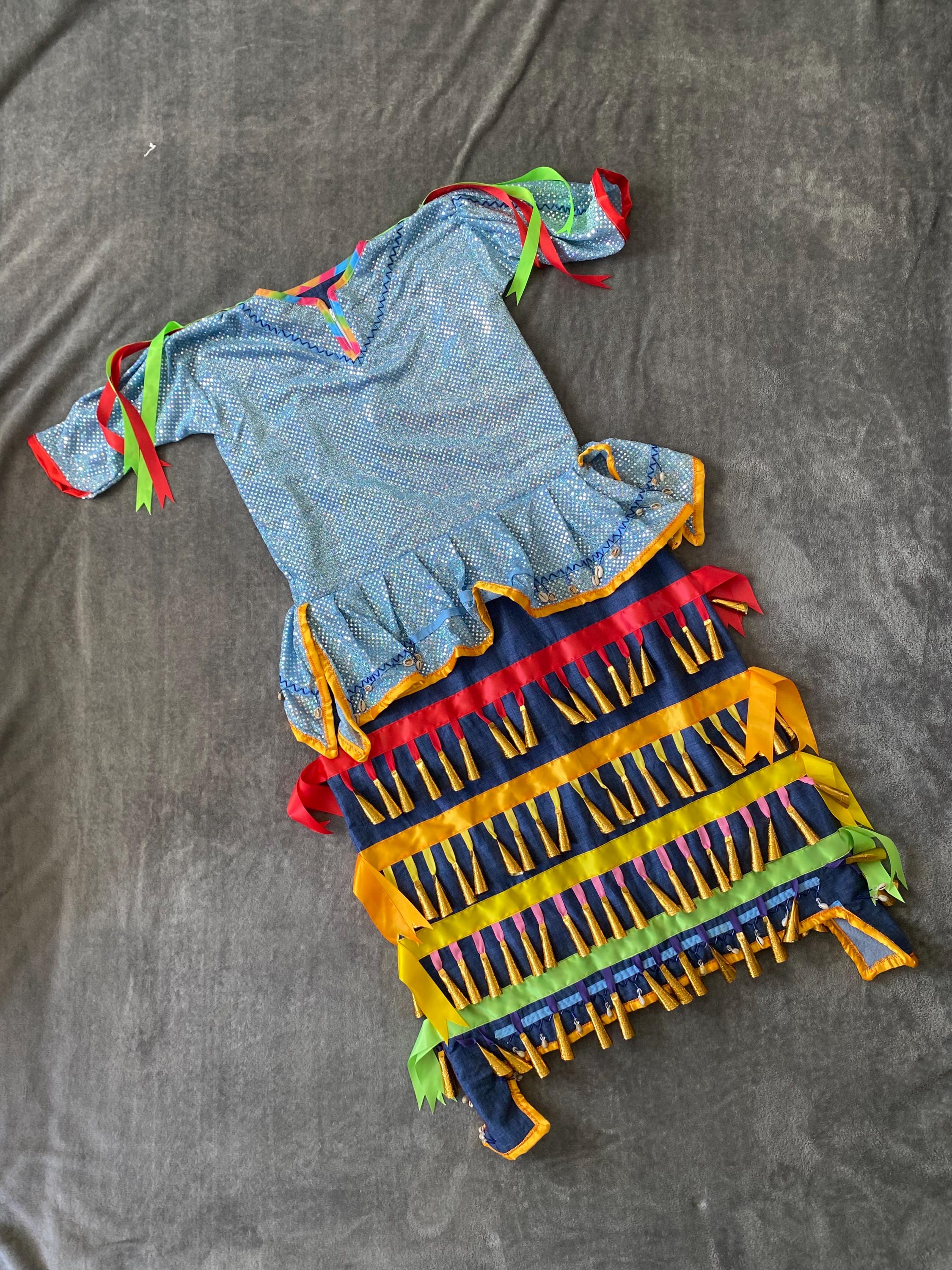 blue jingle dress Sequin Adult Size - Handmade Native American Powwow Regalia Width:B simple wedding dress Little Black Jumpsuit -