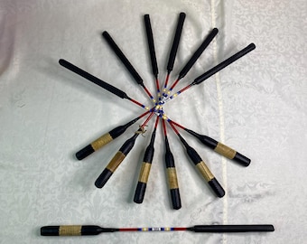 Baguette de tambour en cuir noir - Instrument de musique de pow-wow amérindien fait main