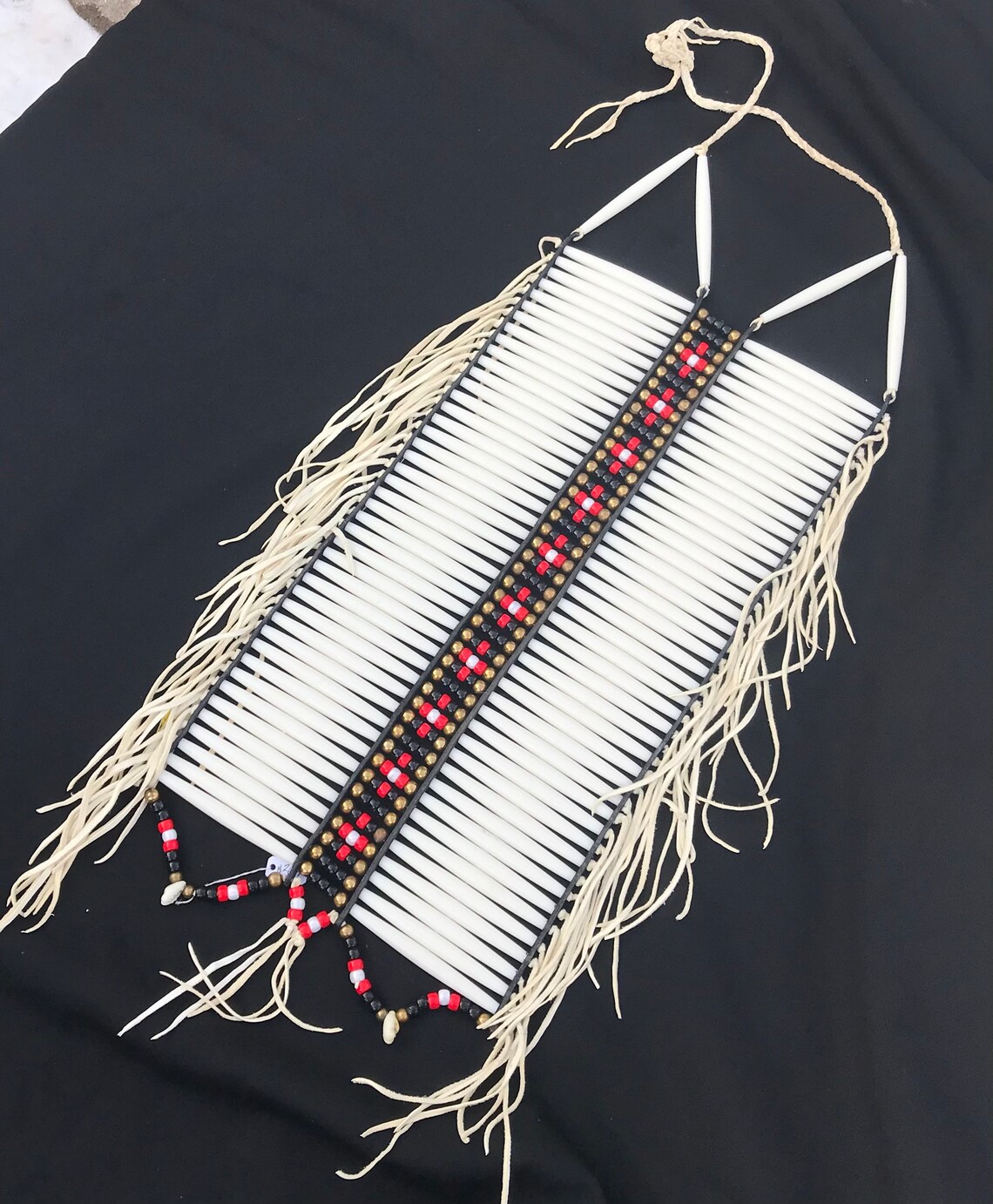 Beaded Bone Mens Breastplate Native American Regalia Lakota Etsy