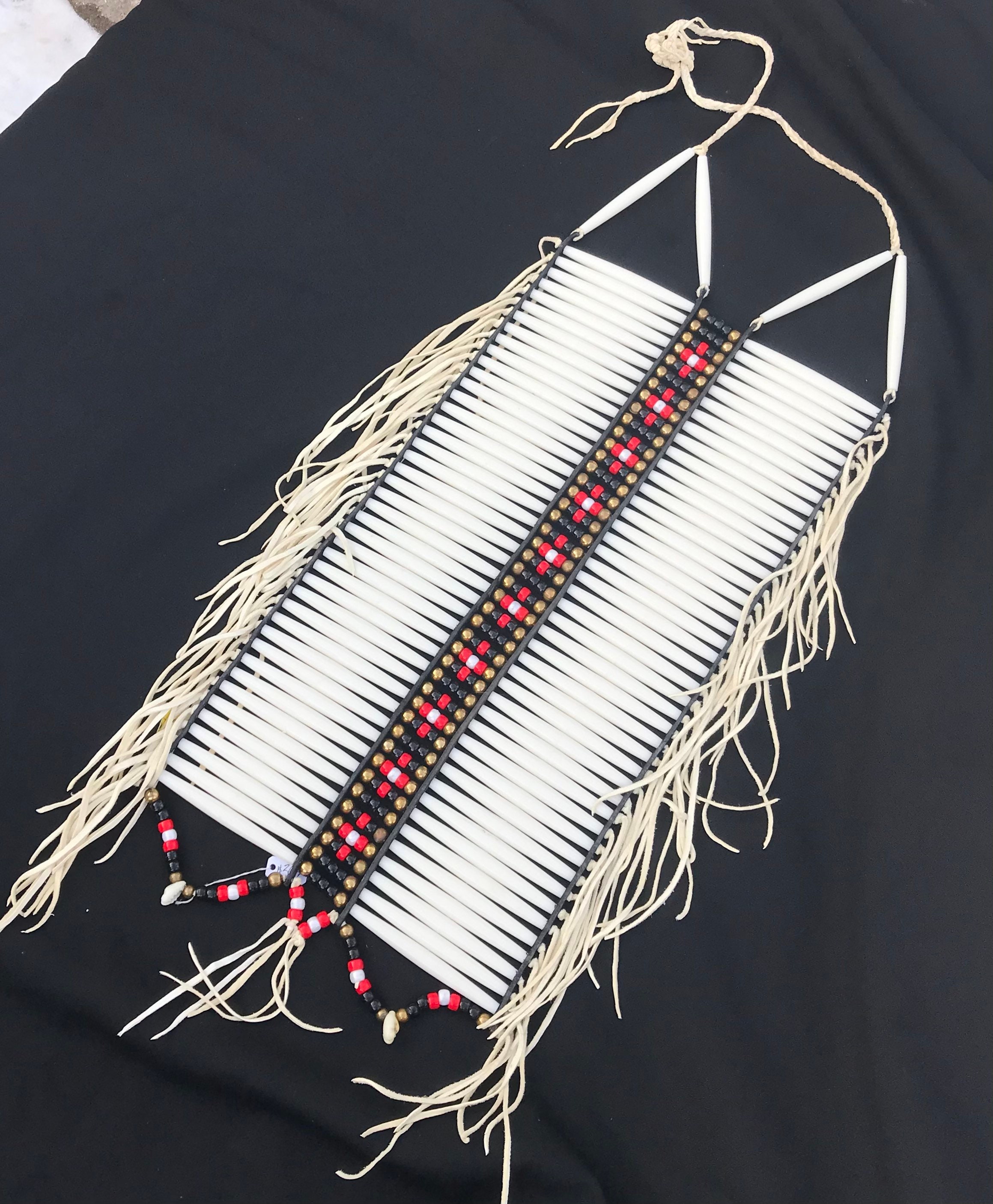 Beaded Bone Mens Breastplate Native American Regalia Lakota Etsy