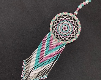 Beaded Dreamcatcher w Fringe - Handmade Native American Art