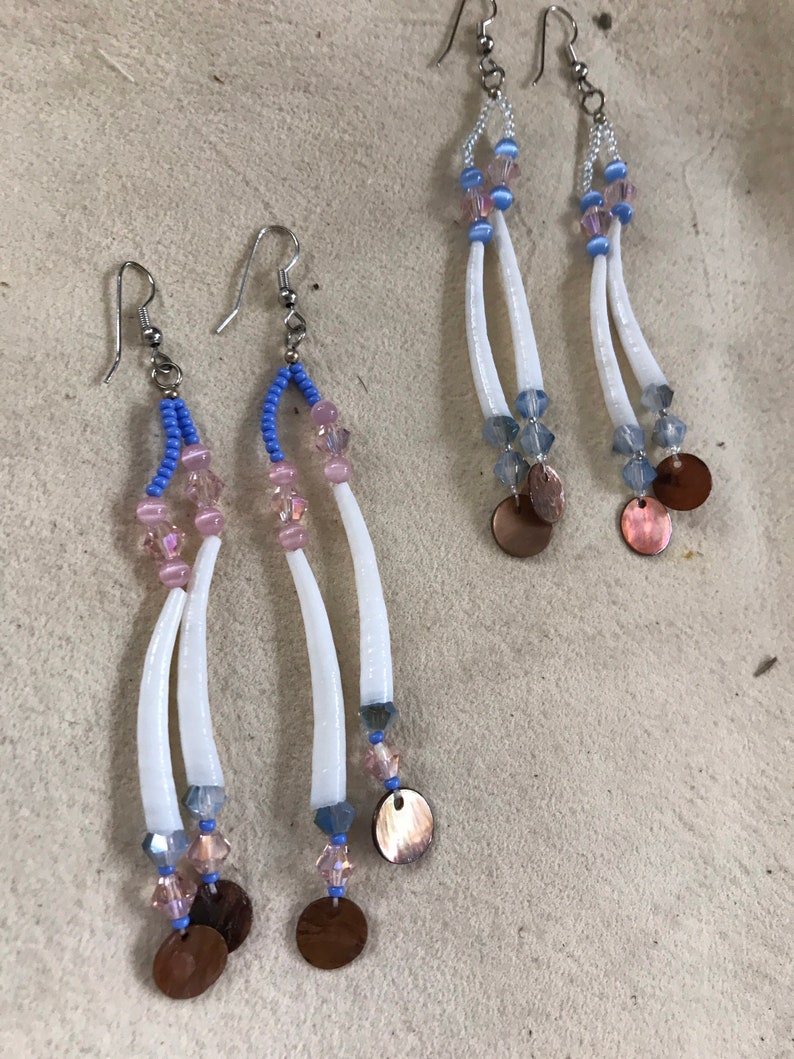 beaded shell earrings