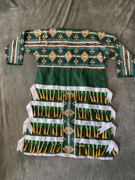 pow wow jingle dress designs Green Adult Size - Handmade Native American Powwow Regalia Color:Black + Dog Mom Girls Pink Floral Chiffon a line party dresses Dancer ribbon and design comes