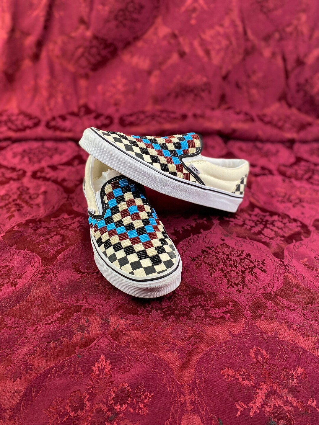 Beaded VANS Shoes Native American Beadwork Men Sz 9, Women Sz 10 Etsy