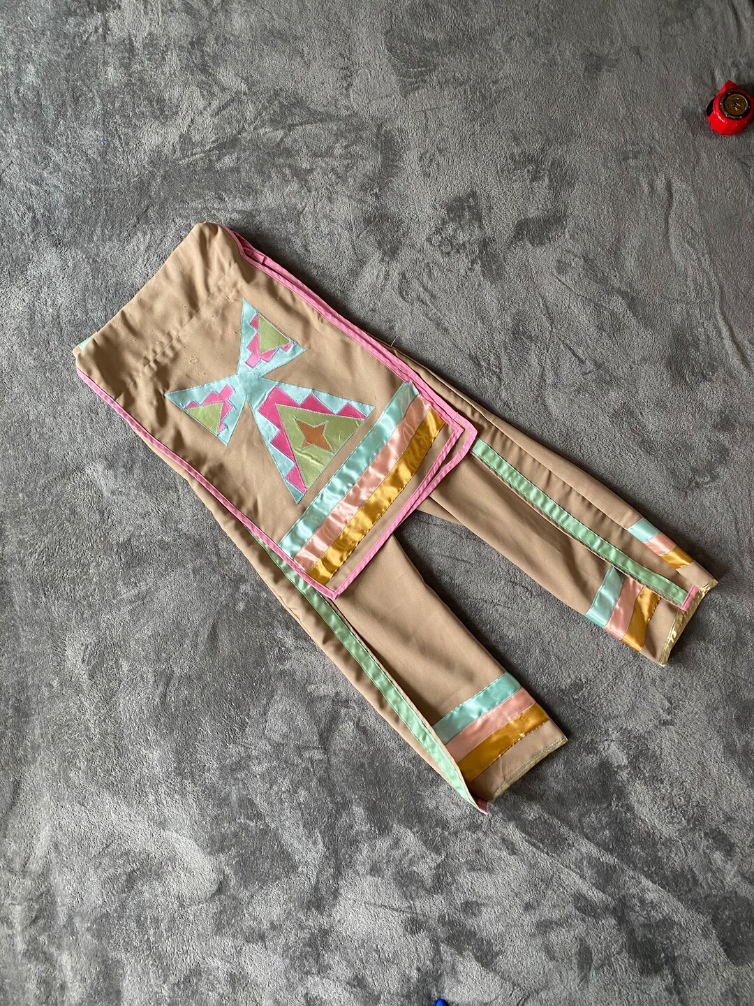 Mens Appliqué Breach Cloth Ribbon Pants Handmade Native American Powwow