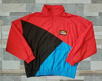VTG Spalding Sport Quarter Zip Sweater Vintage 90s Colorblocking Style Fashion Mens Size Large L