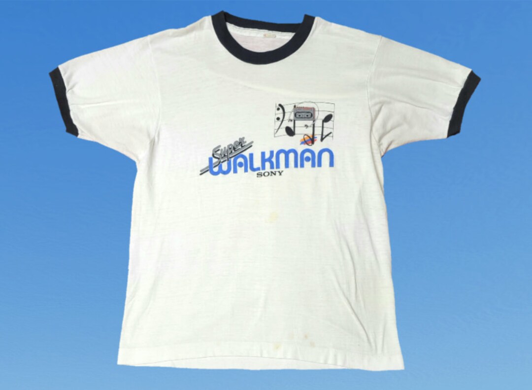 Buy Vintage 1980s Sony Walkman Ringer T-shirt Single Stitch Size 