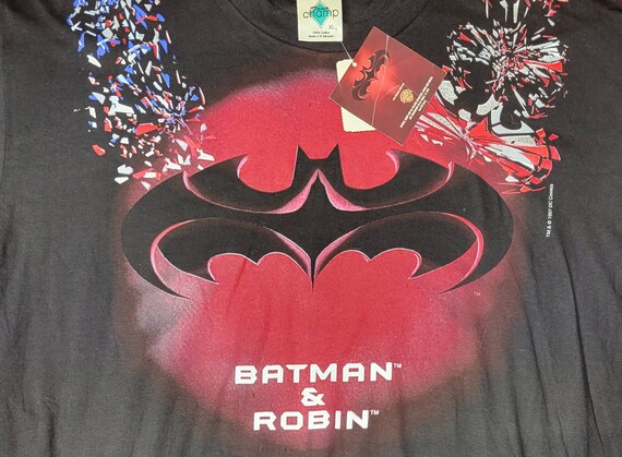 Vintage NWT 1990s Batman & Robin Tshirt Tour Cham… - image 3