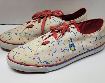 Vintage 1980s Spuds MacKenzie Sneakers Canvas Converse Style Bud Light Anheuser Busch Mens Size 10 M