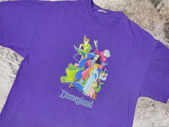 Vintage 1990s Disneyland Peter Pan Tshirt Fabric … - image 1