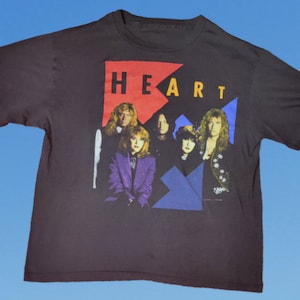 Vintage 1990s Heart Tshirt Brigade Tour Concert Band Tee Size Large Ann Nancy Wilson