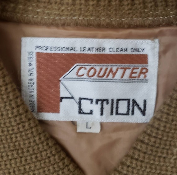 Vintage 1970s Counter Action Jacket Leather Acryl… - image 4