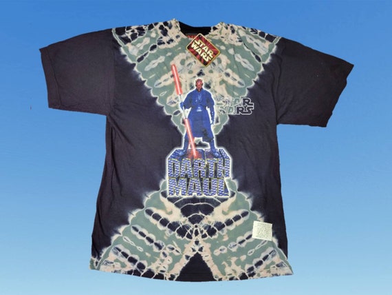 Vintage NWT 1990s Star Wars Darth Maul Tshirt Tie Dye Sci Fi 