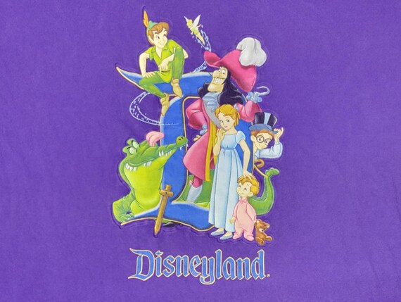 Vintage 1990s Disneyland Peter Pan Tshirt Fabric … - image 3