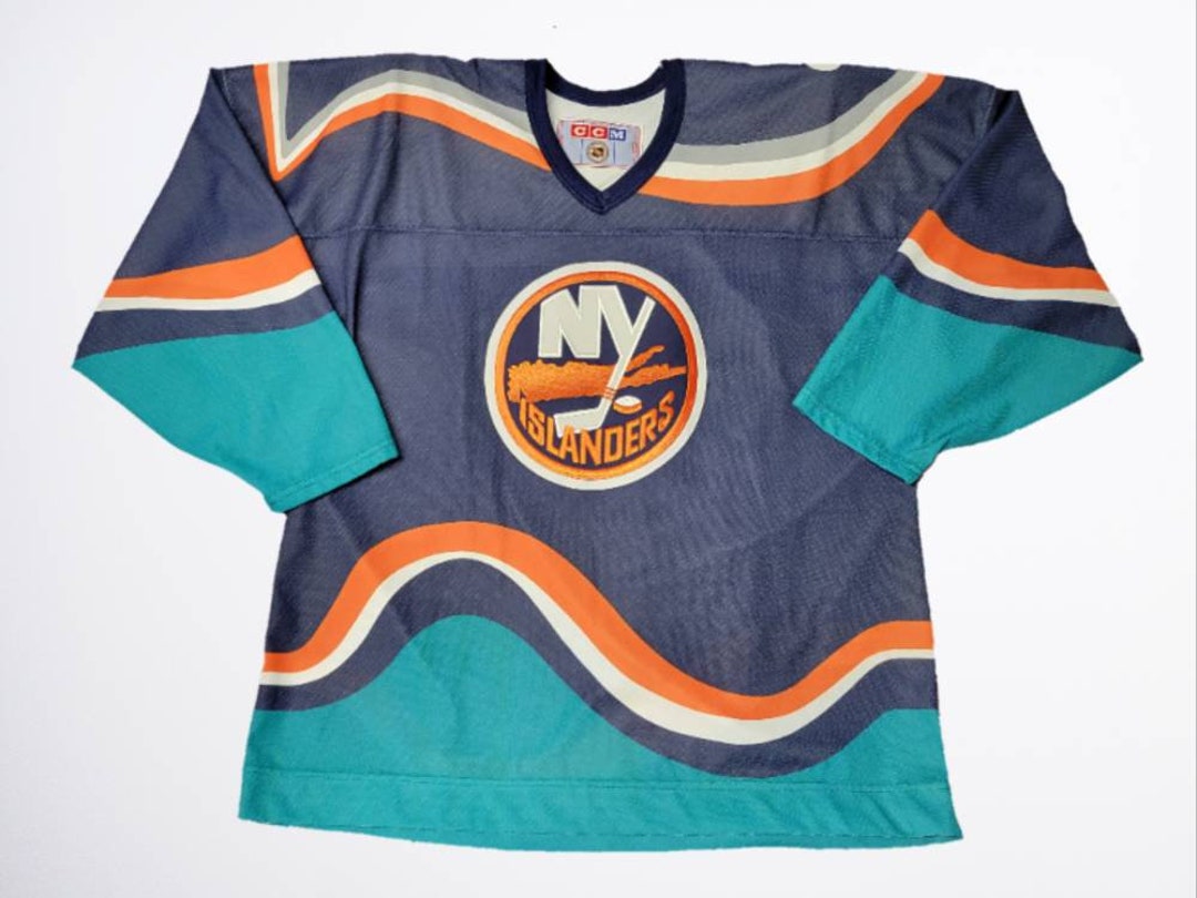 NEW YORK ISLANDERS FISHERMAN NHL Authentic Vintage Hockey Jersey