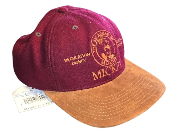 Vintage NWT 1990s Disney Store Snapback Hat The Measure of a Mouse Mickey Suede Brim Made in USA
