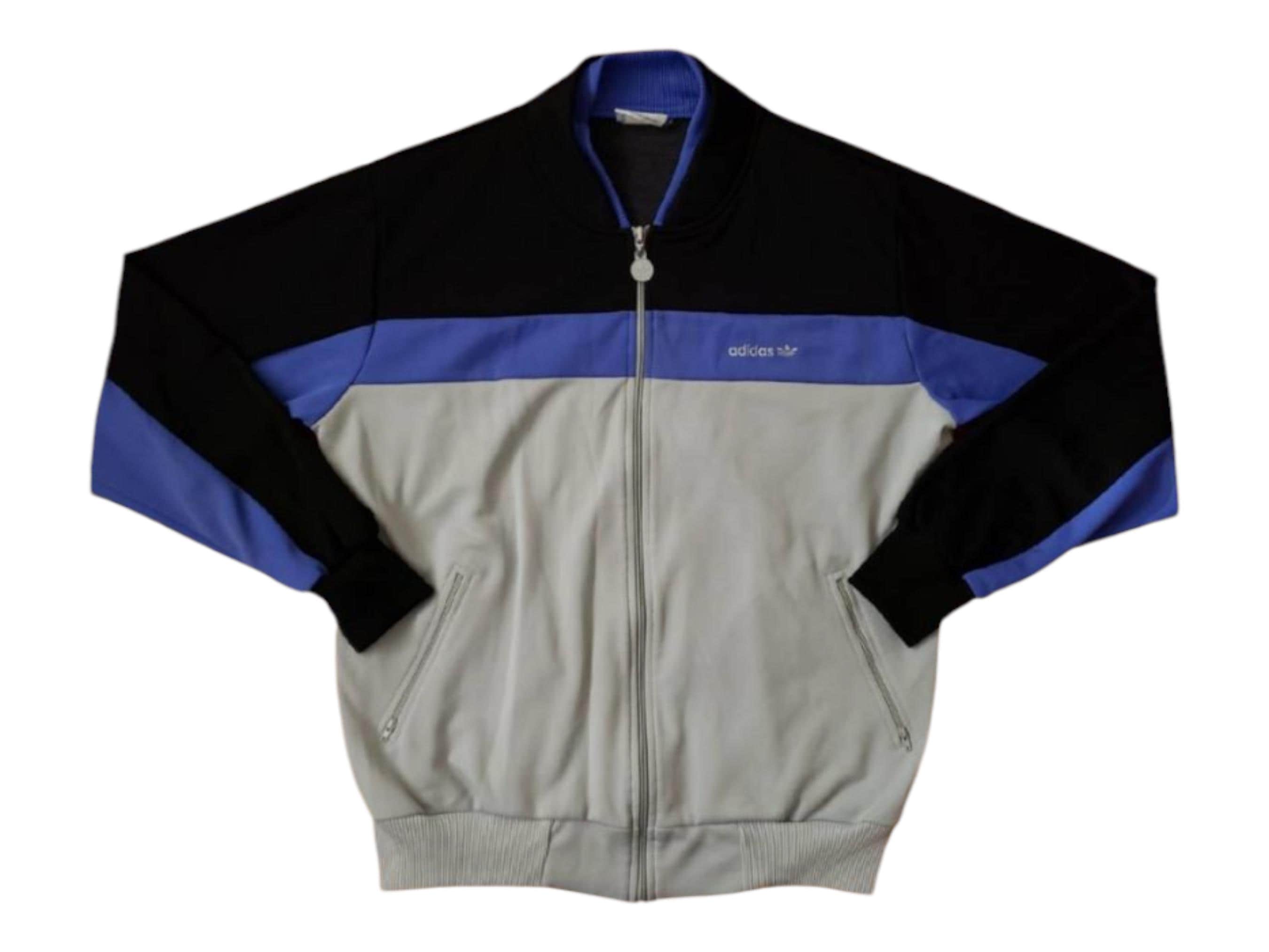 Vintage 1980s Adidas Track Jacket Embroidered Trefoil Logo Vintage 1980s Adidas Track Jacket Embroidered Trefoil Logo