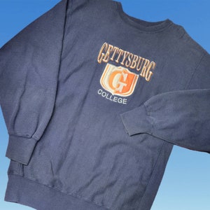 Vintage 1990s Champion Gettysburg College Sweatshirt Reverse Weave PA University Crewneck Size XXL Made in USA (A6)