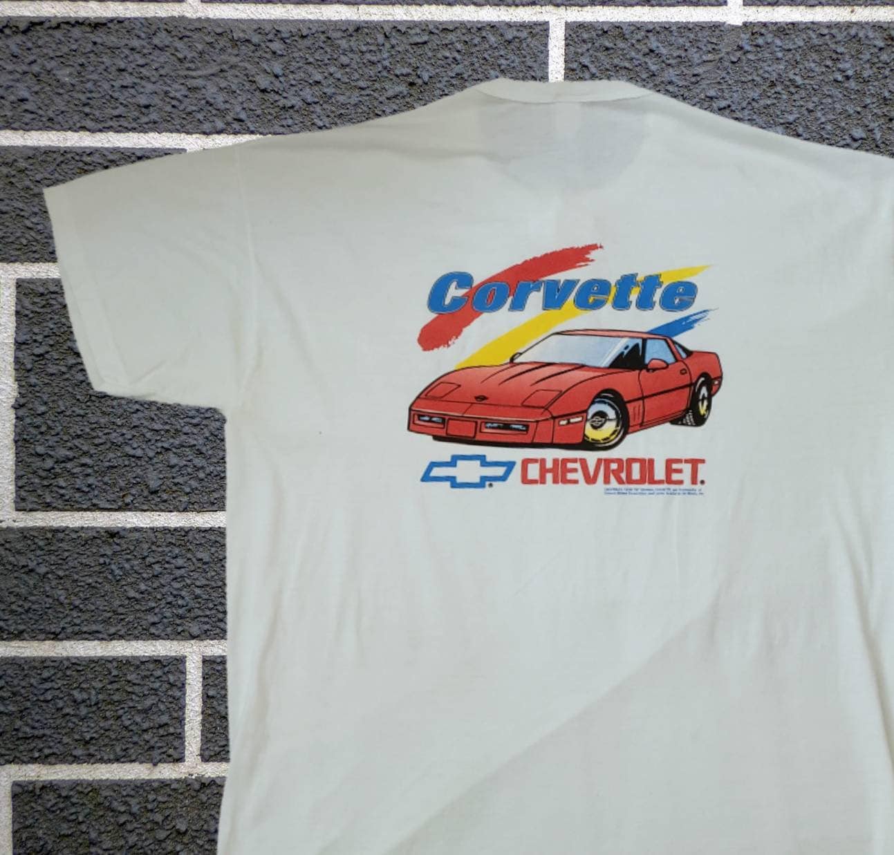 T-shirt 100% Coton Chevrolet C-1 Corvette - Graphique, Coupe Classique, Couleur Grise, Tailles S à 3XL - Neuf Avec étiquettes