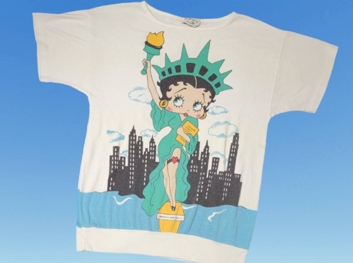 Vintage 1980s Betty Boop Statue of Liberty Tshirt All Over - Etsy