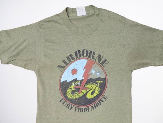 Vintage 1980s Ebert Sportswear Airborne Tshirt Si… - image 1