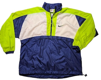 Vintage 90's Nike Half Zip Anorak Windbreaker Size Medium - Etsy