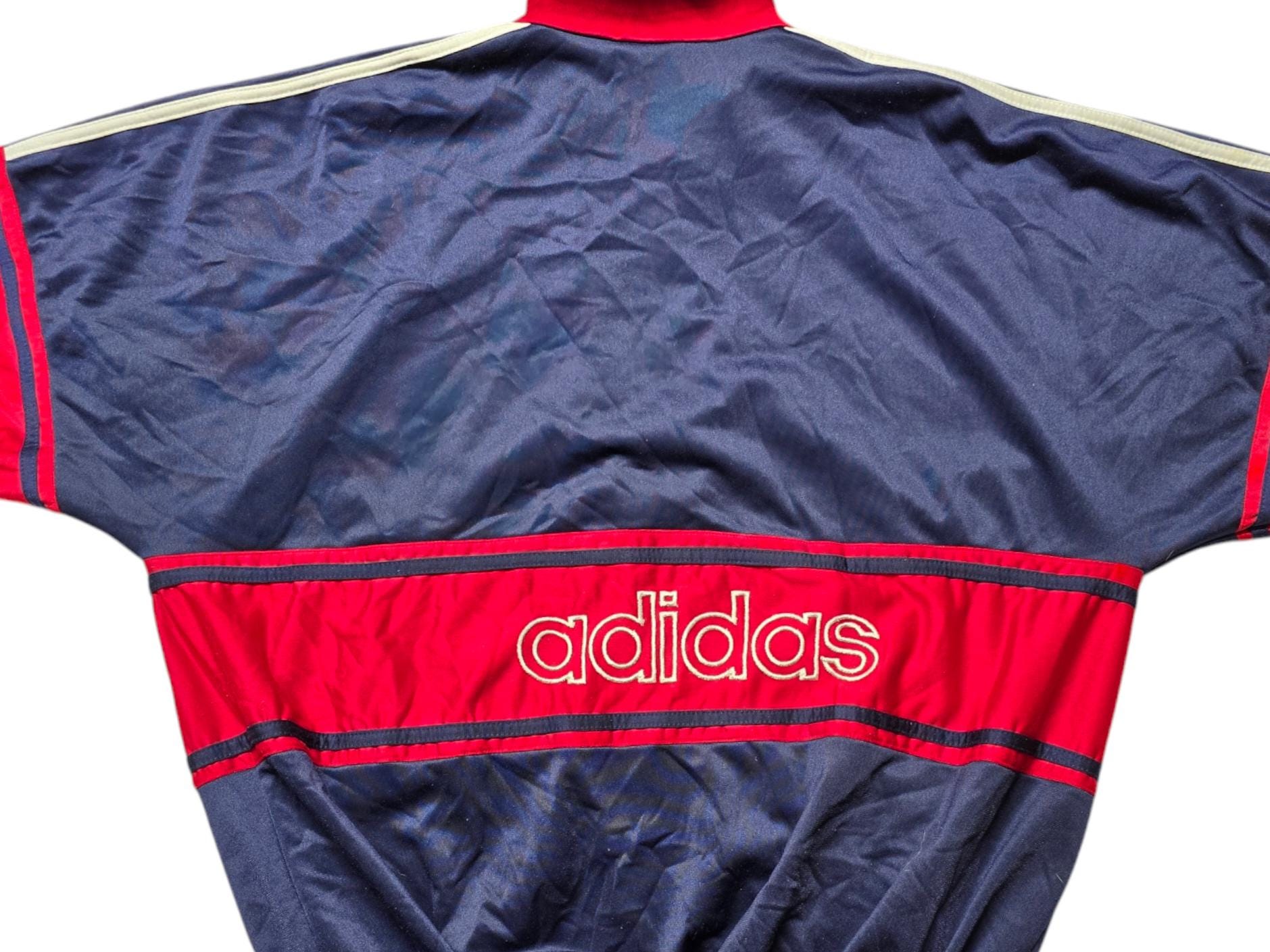 Vintage 1990s Adidas Track Jacket Logo Spellout Full Zip Size XXL