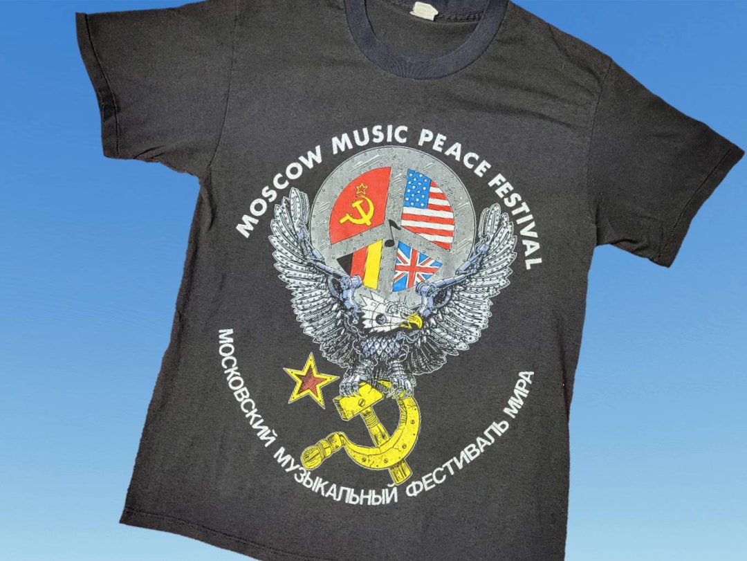 Vintage 1980s Moscow Music Peace Festival Tshirt Concert