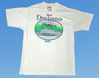 Vintage 1990s Disney Dixie Landings Resort Tshirt NWT Mickey Inc Size XL Made in USA Amusement Park Souvenir