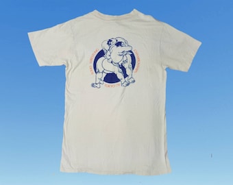 Vintage 1970s Sumo Wrestling Championships Tshirt Hanes Single Stitch Tokyo Japan Graphic Crewneck Size Medium Made in USA
