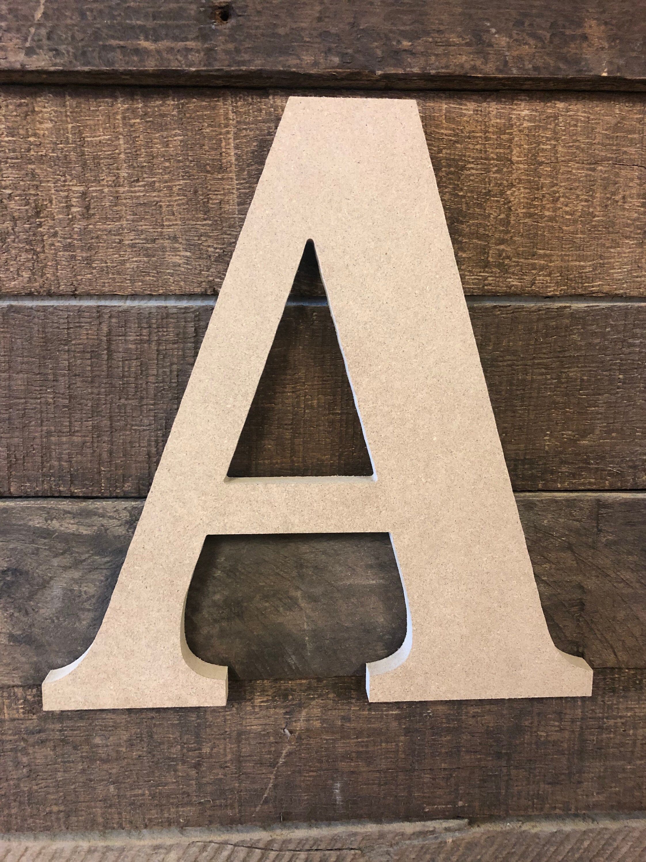 Unfinished MDF Wood Letters - A-Z 1/2” Thick