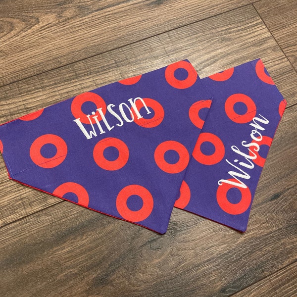 Custom Phish Donuts Dog Bandana (sobre el collar Fishman Dress)