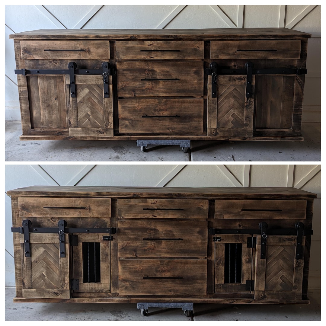 Custom Dog Kennel Crate - Rustic Country Chic Modern Mid Century Double ...