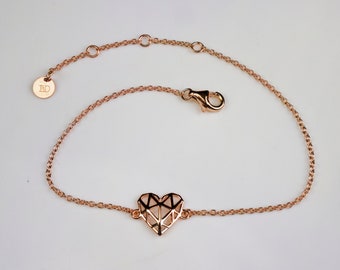 Mini Rose Geo-Heart Bracelet