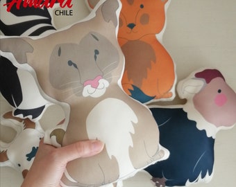Stuffed doll for children, Fauna Animals from Chile condor, fox, penguin, Wildlife, Handmade