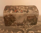 Jewelry Box Anton Pieck Decoupage Treasure Box 3D - The Coach on Bridge Highly Collectible and at Rock Bottom Price
