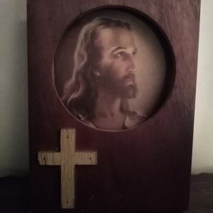 Jesus Picture (Depiction) Wood Shadowbox Vintage