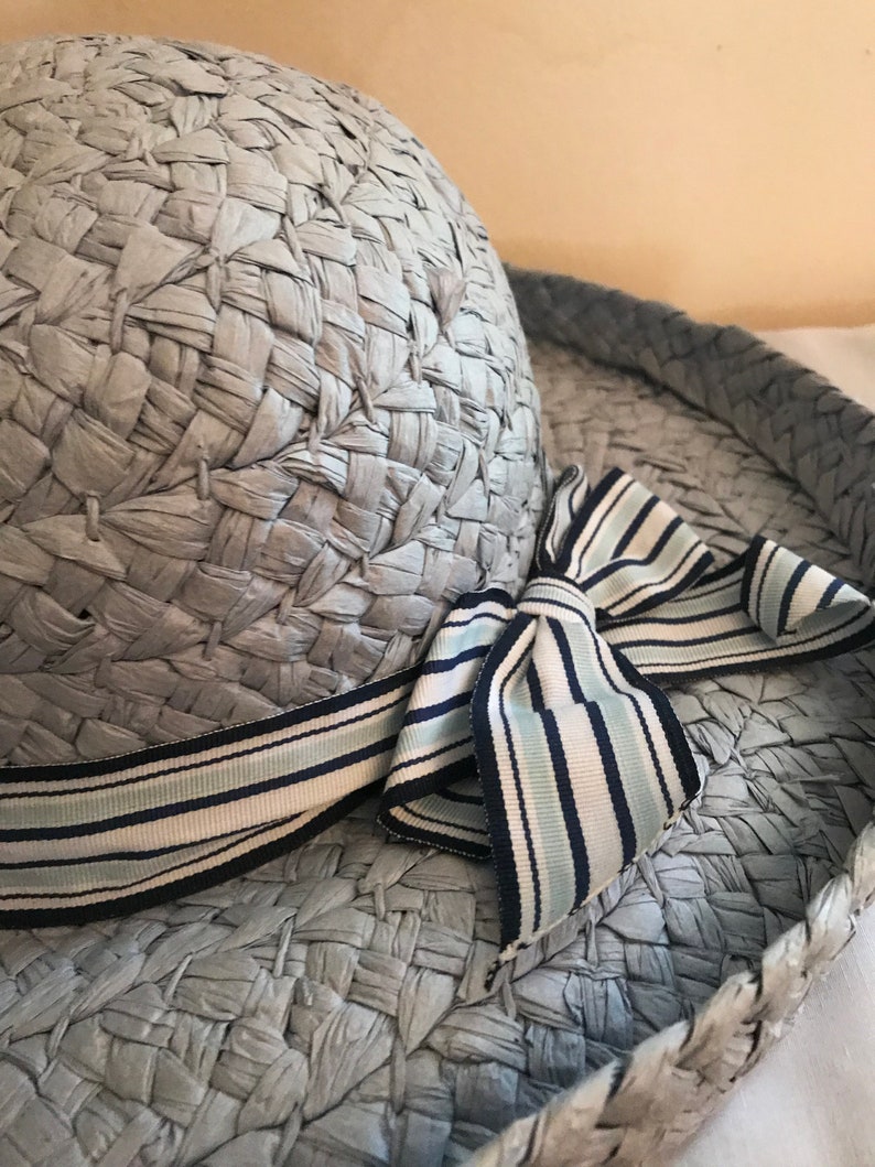 Made of 100 Percent Natural Woven Paper Fiber Faded Glory Vintage Lady Hat Easter Blue Spring