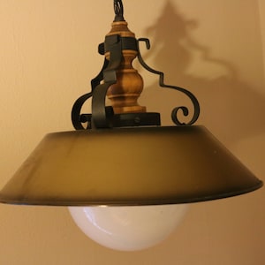 Tole Iron Wood Chandelier or Ceiling Light Fixture - Rustic and Manly - Den Cabin Manly Gold Brown Color - Cheaper Shipping via UPS possible