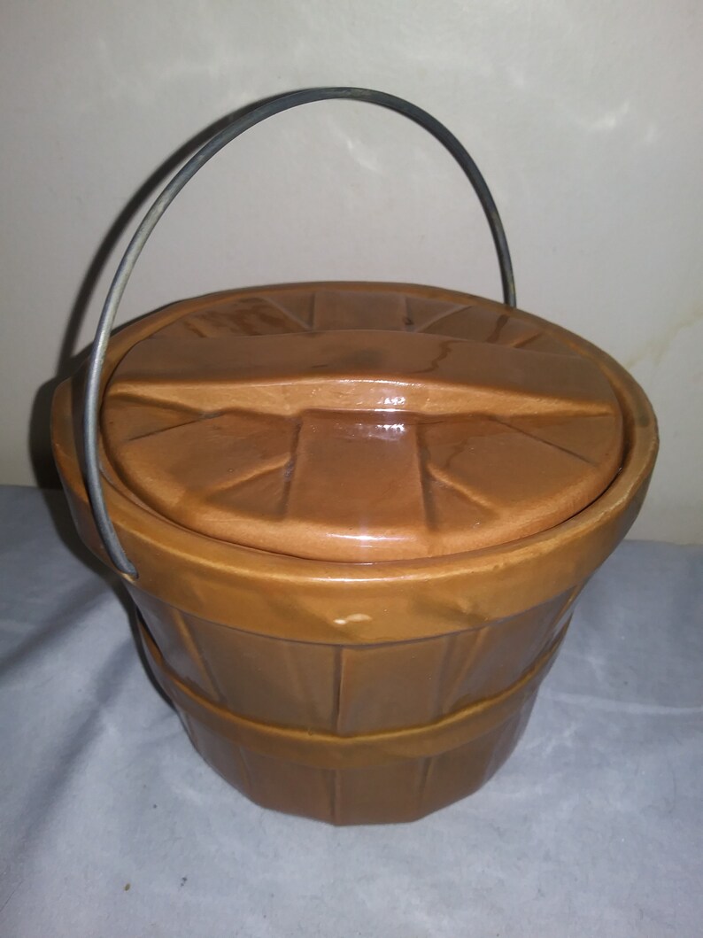 Ceramic Bushel Basket with Lid Vintage House of ster Etsy
