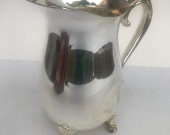 Water Pitcher Silver Plated with Ice Guard