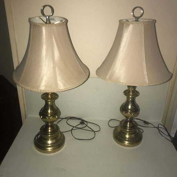 Vintage Pair Stiffel Lamps With Shades Brass Vintage Pair Stiffel Lamps With, Are Stiffel Lamps Valuable