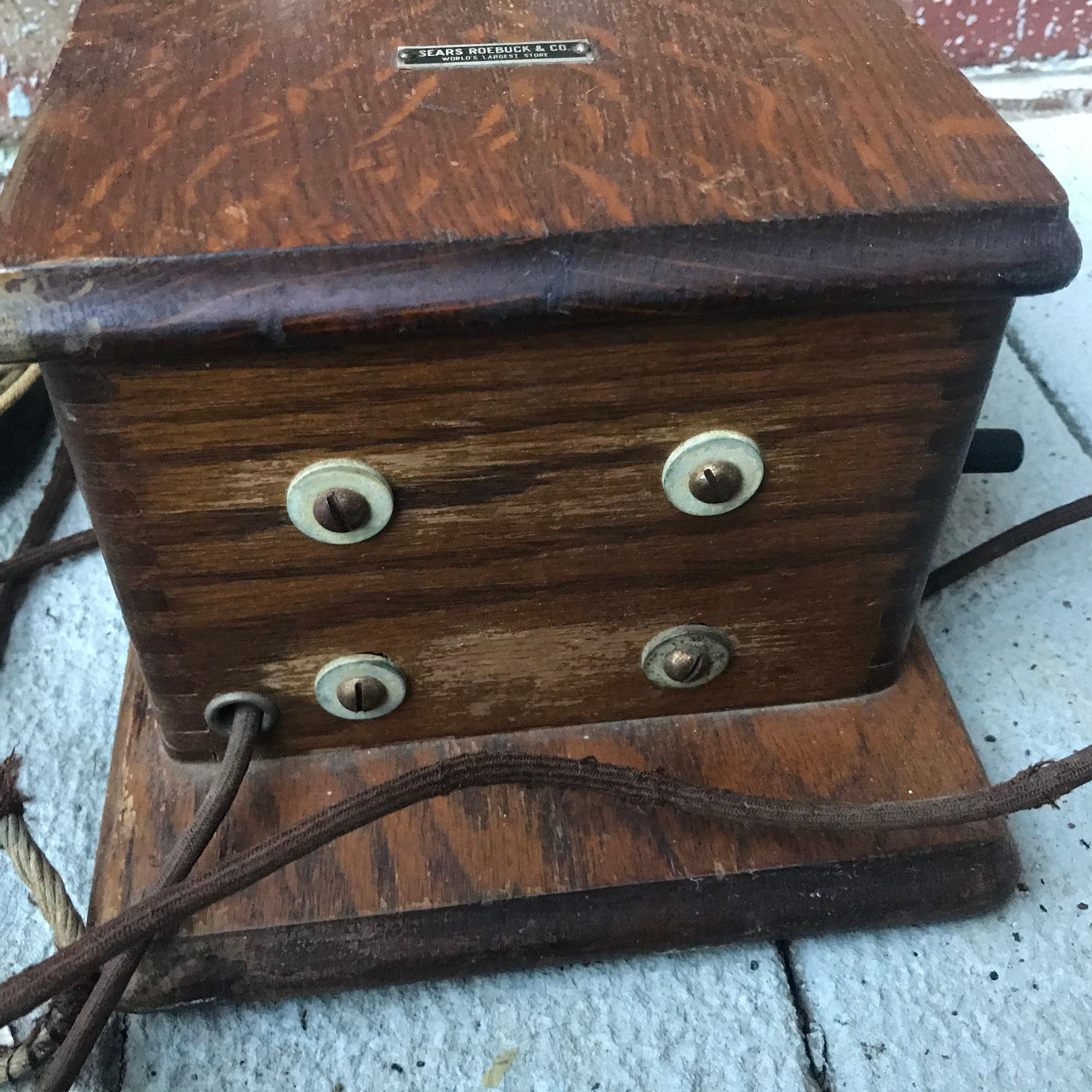 Antique Telephone Desk Set Rare Sears Roebuckreduced 200 Etsy