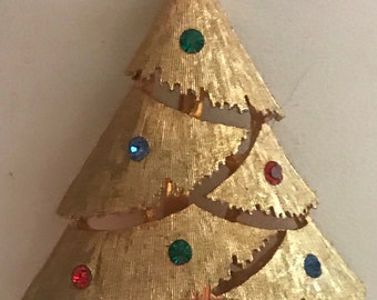 Christmas Tree Brooch Pin Fashion Vintage