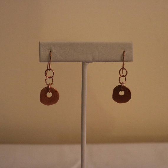 Copper Jewelry Set - Copper Disk and Leather Disk… - image 5