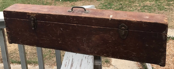 Primitive Handmade Carpenter S Wooden Hand Saw Tool Box Etsy